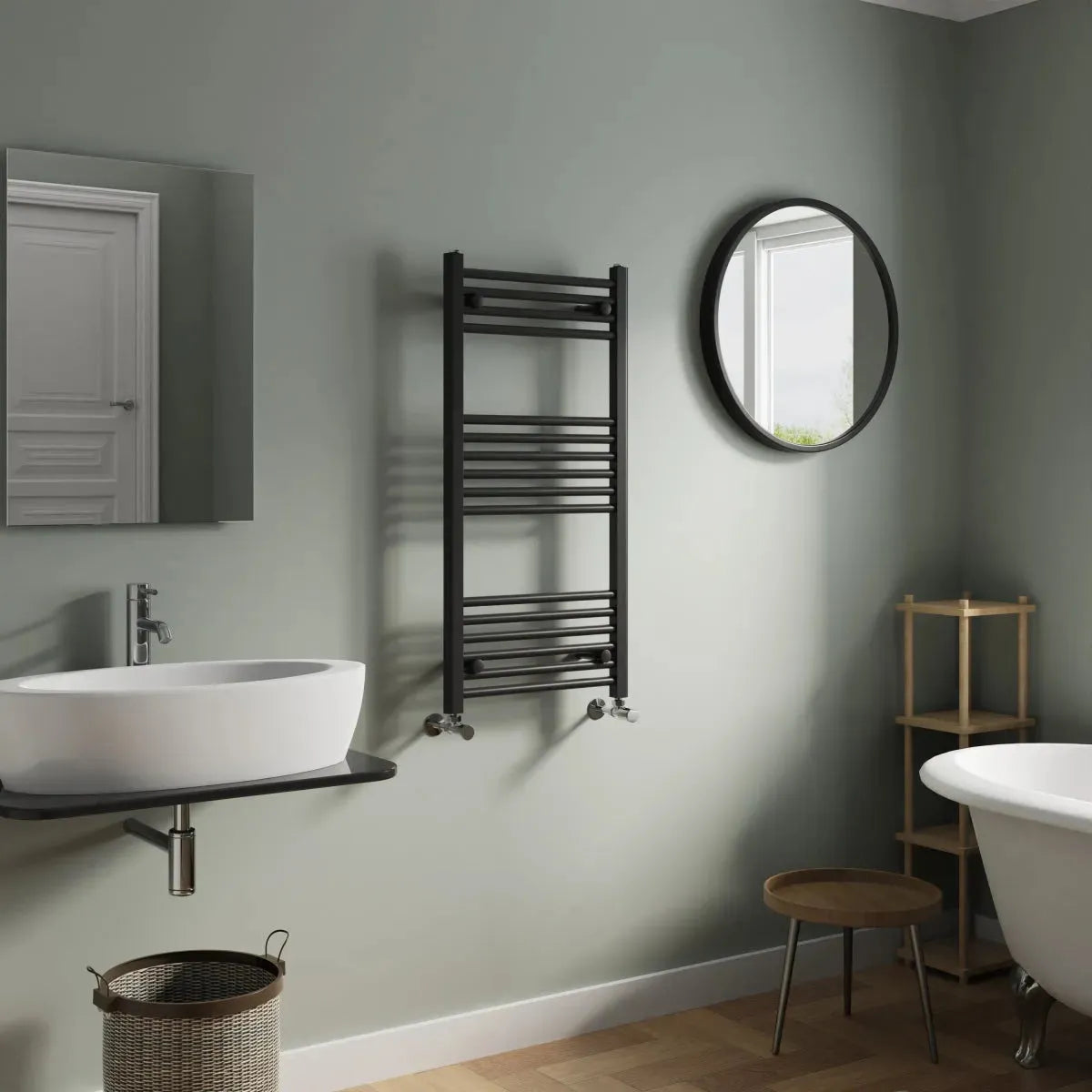 Enna - Straight heated towel rail black