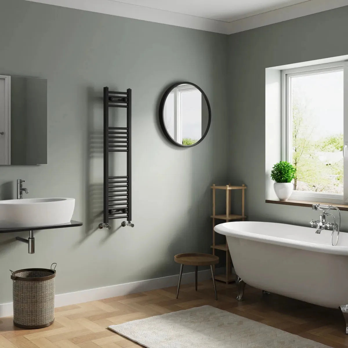 Enna - Straight heated towel rail black