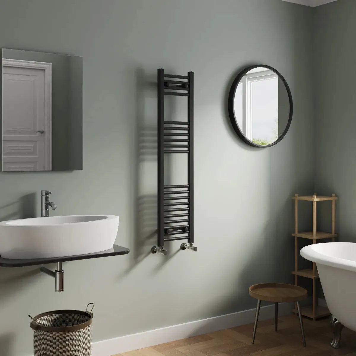 Enna - Straight heated towel rail black