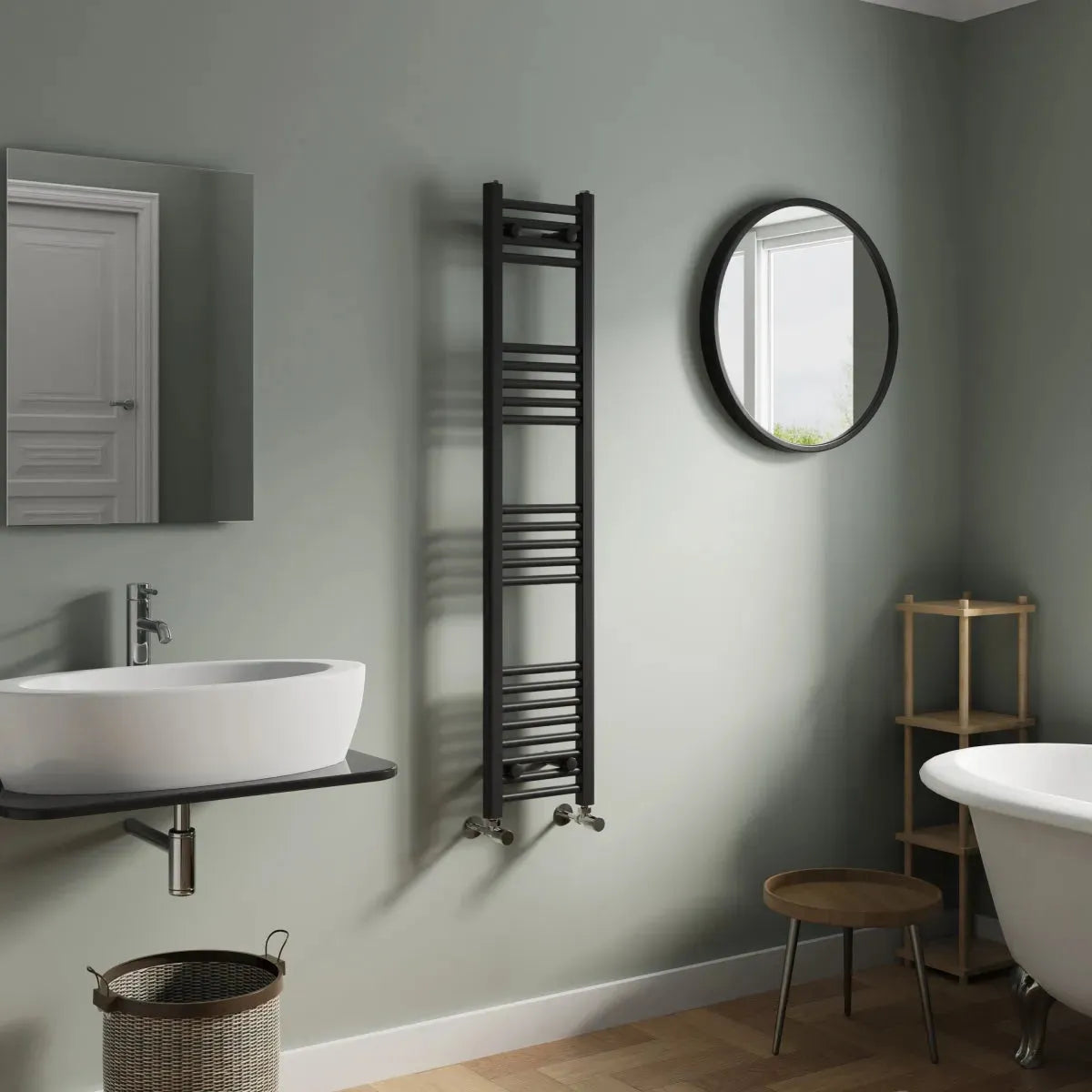 Enna - Straight heated towel rail black