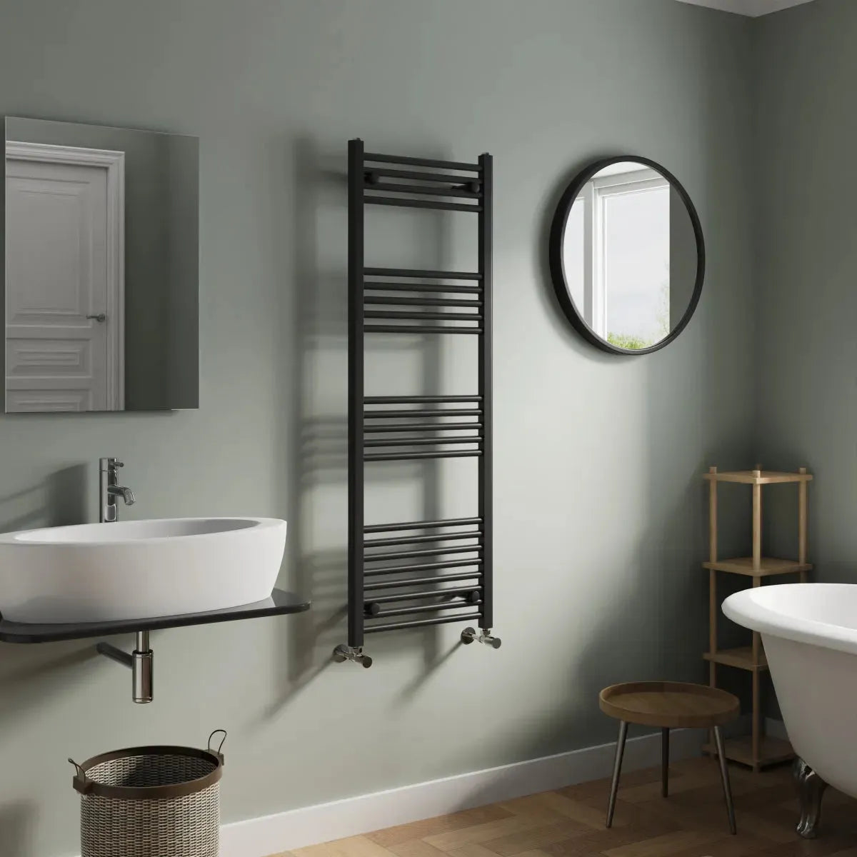 Enna - Straight heated towel rail black