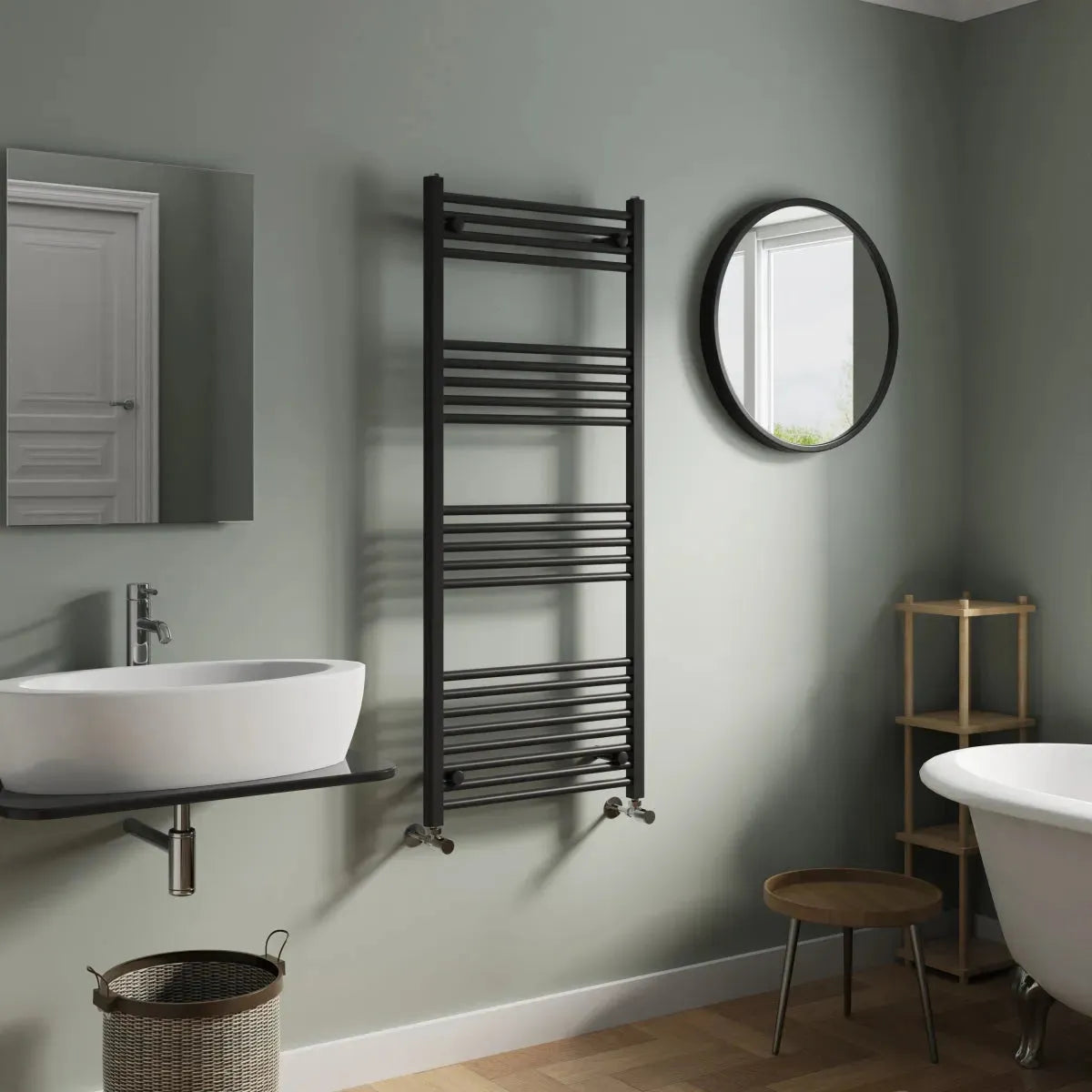 Enna - Straight heated towel rail black