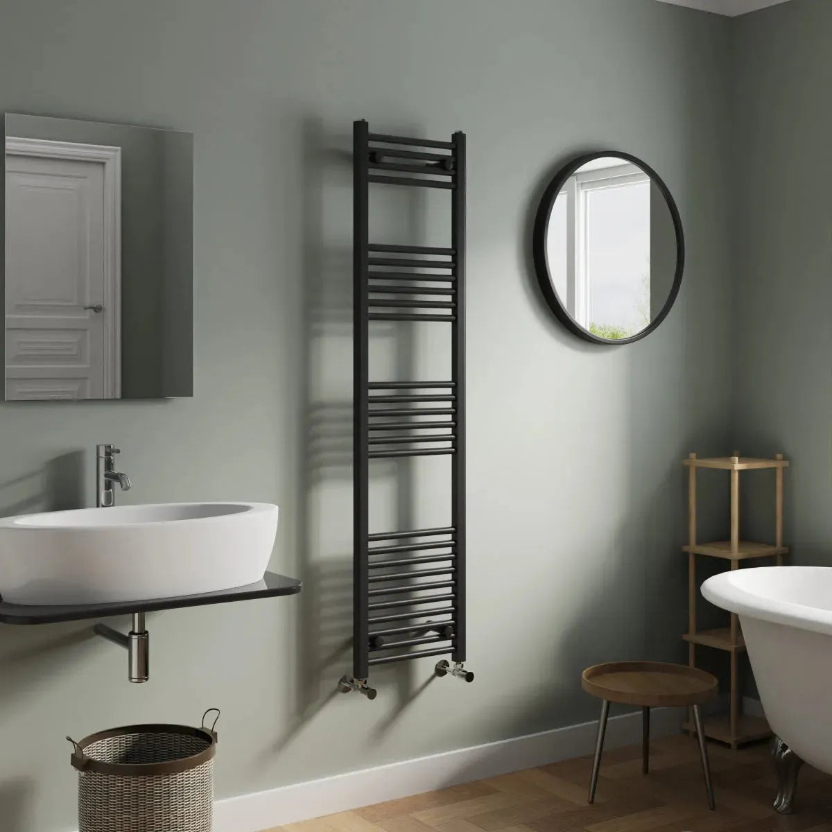 Enna - Straight heated towel rail black