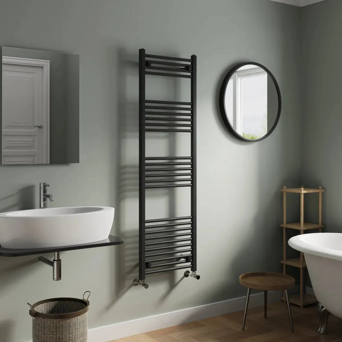 Enna - Straight heated towel rail black