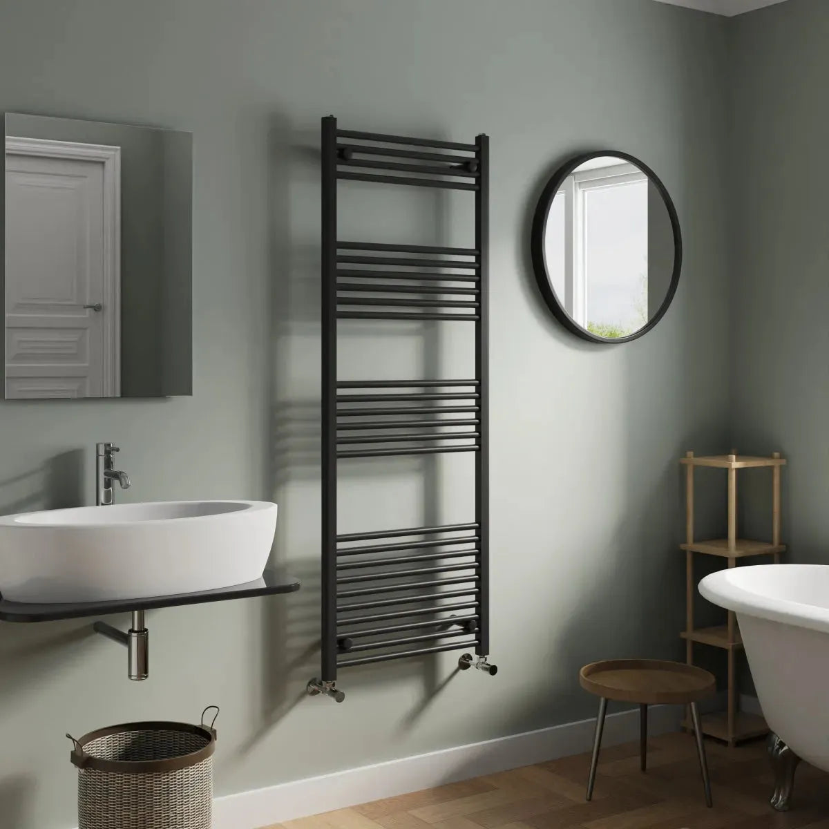 Enna - Straight heated towel rail black