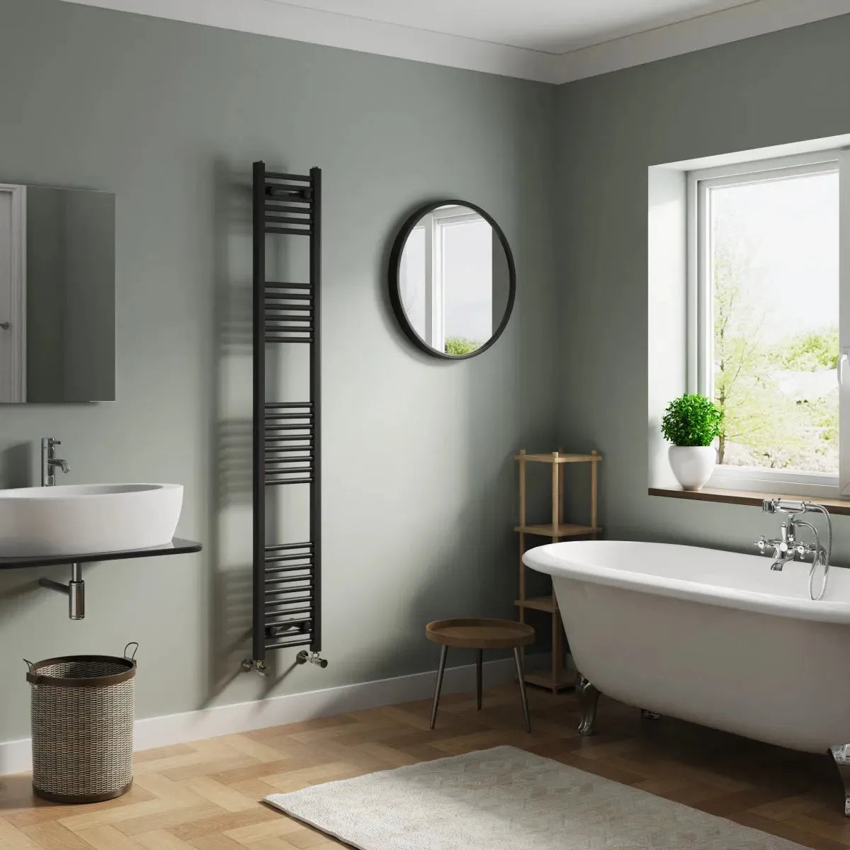 Enna - Straight heated towel rail black