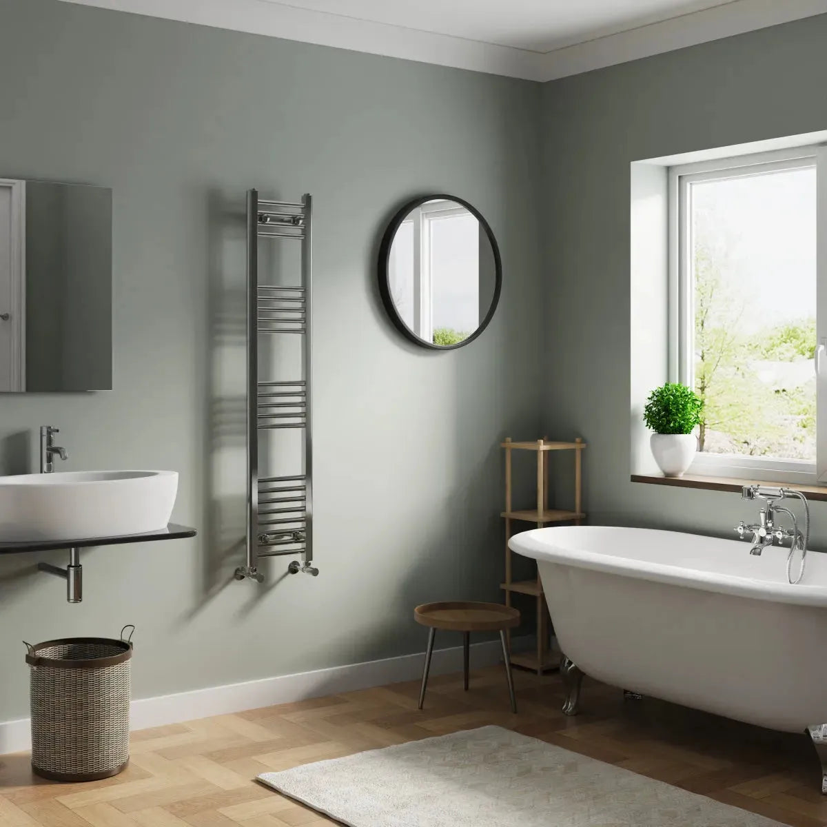 Enna - Straight heated towel rail chrome