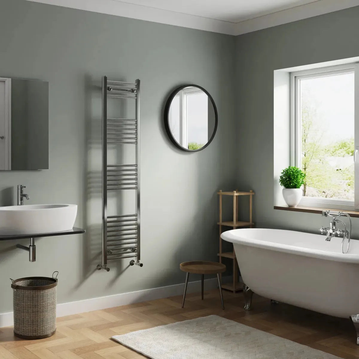 Enna - Straight heated towel rail chrome