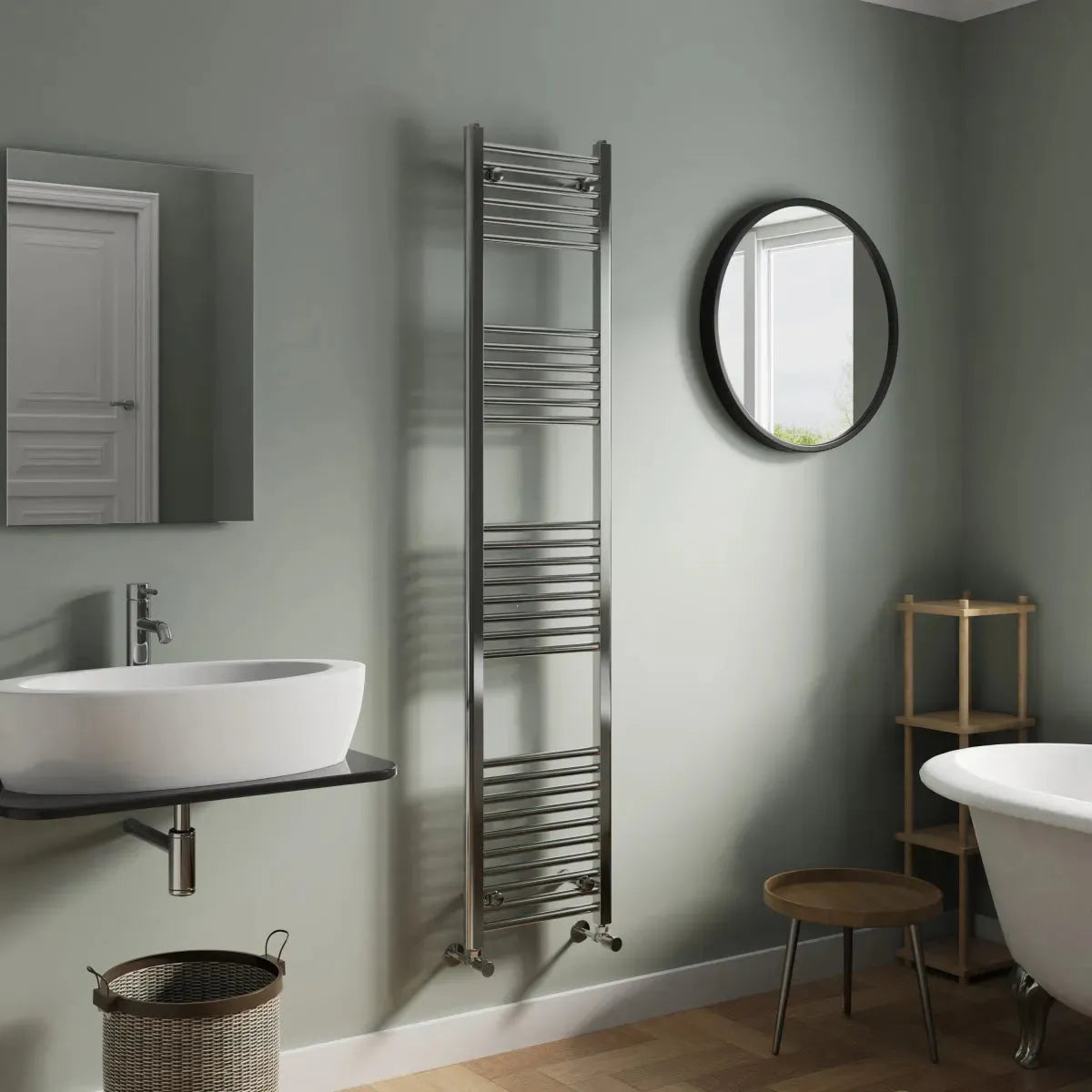 Enna - Straight heated towel rail chrome