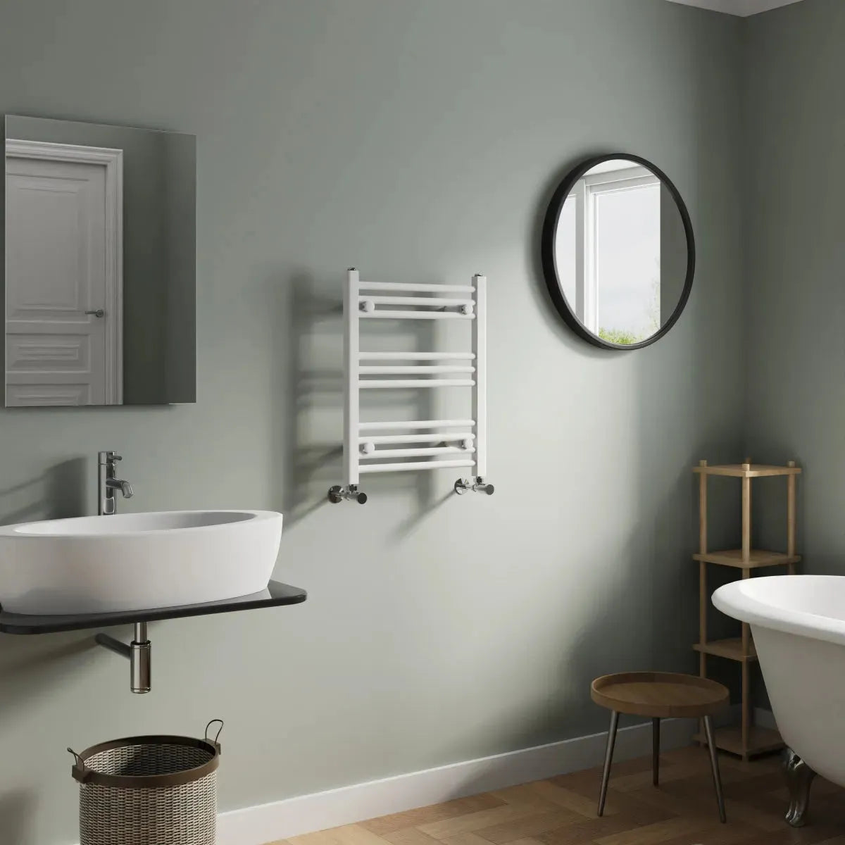 Enna - Straight heated towel rail white