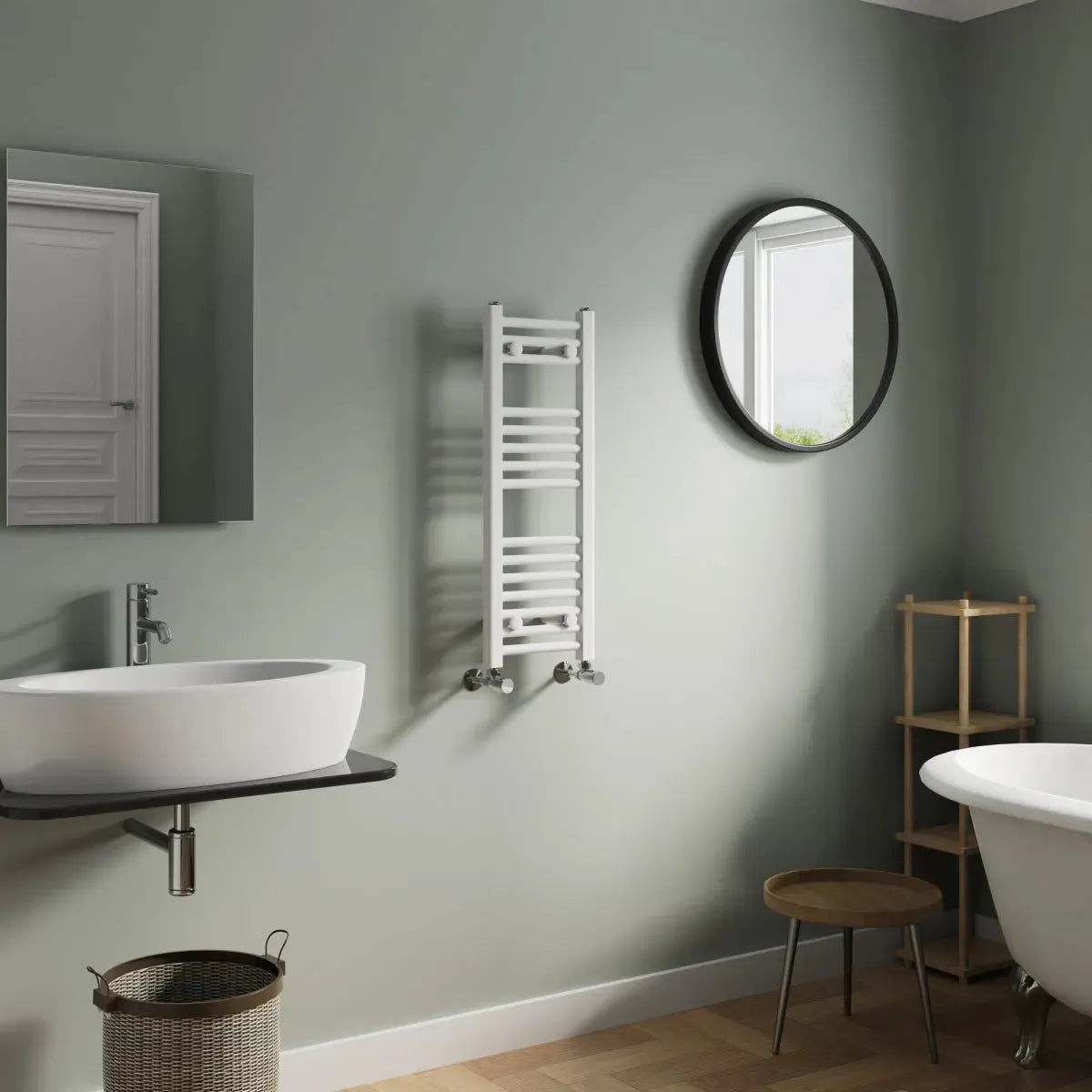 Enna - Straight heated towel rail white