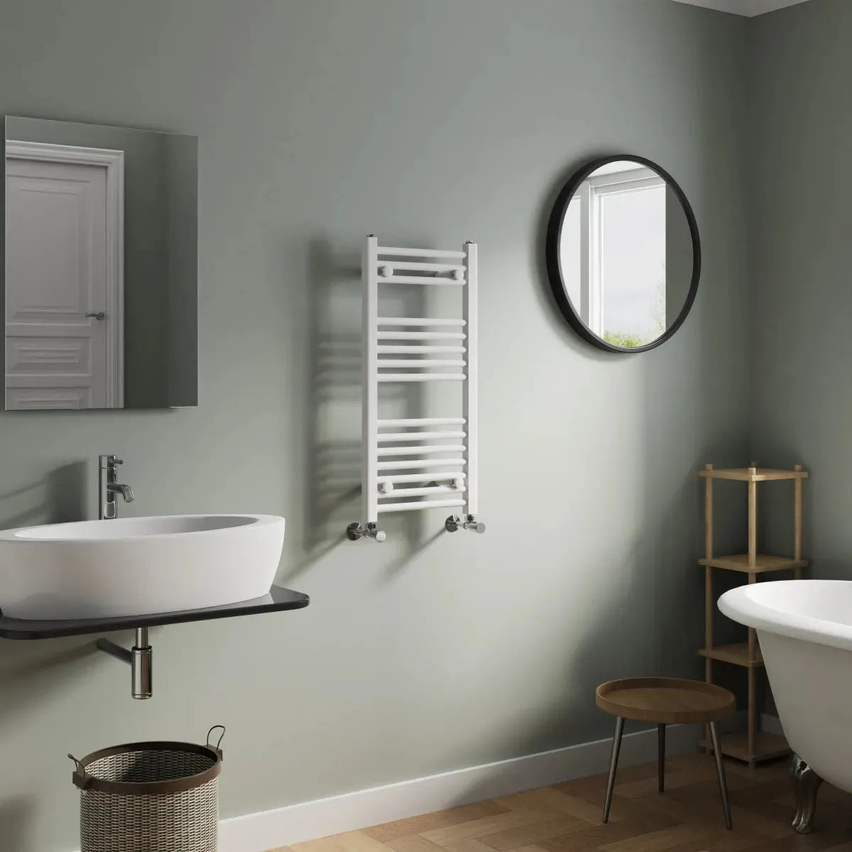 Enna - Straight heated towel rail white