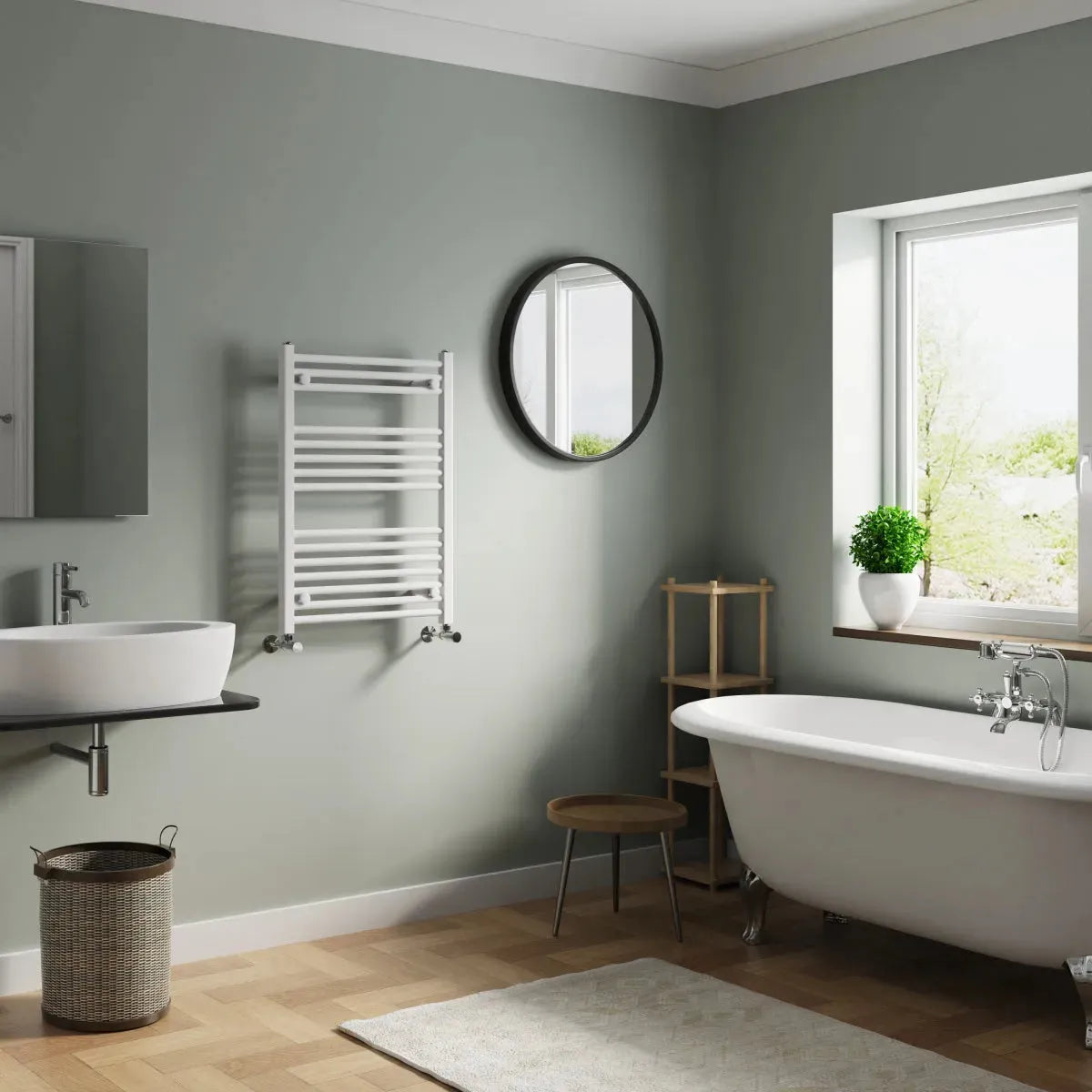 Enna - Straight heated towel rail white