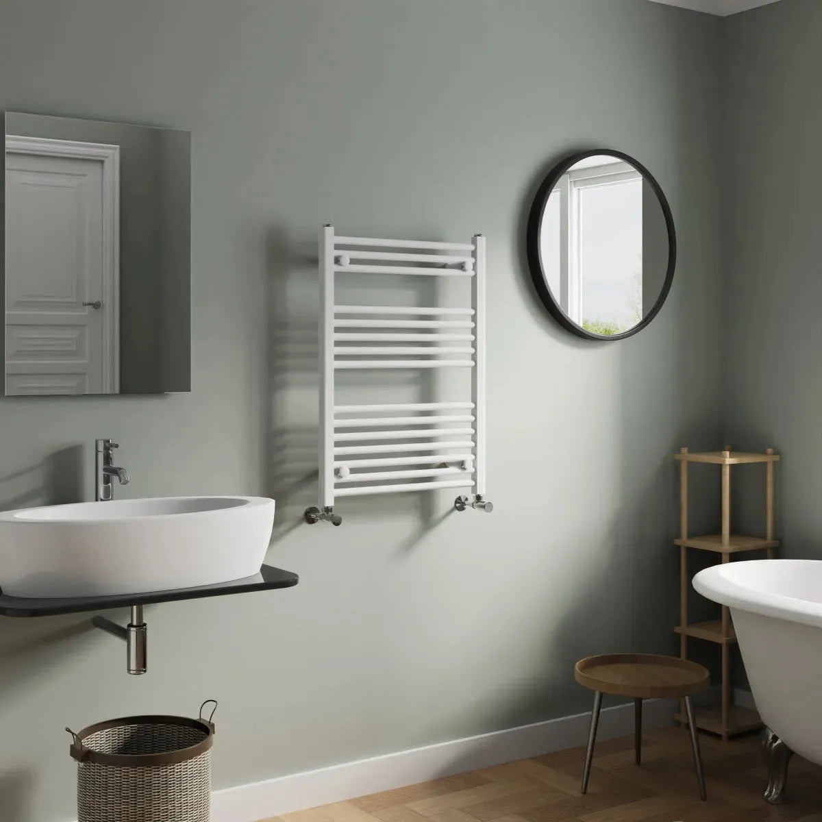 Enna - Straight heated towel rail white