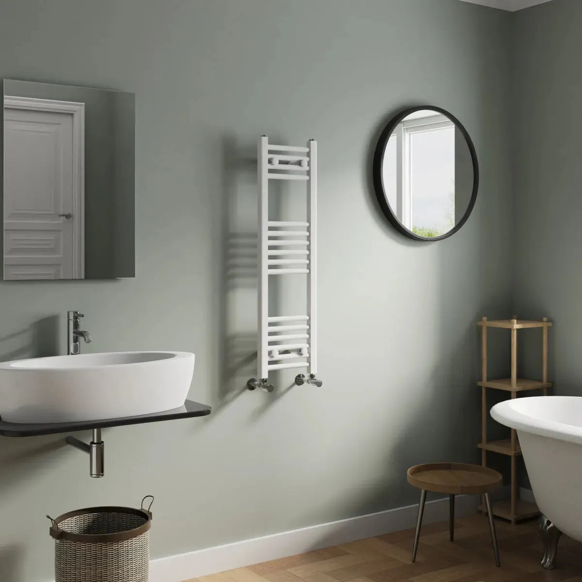 Enna - Straight heated towel rail white