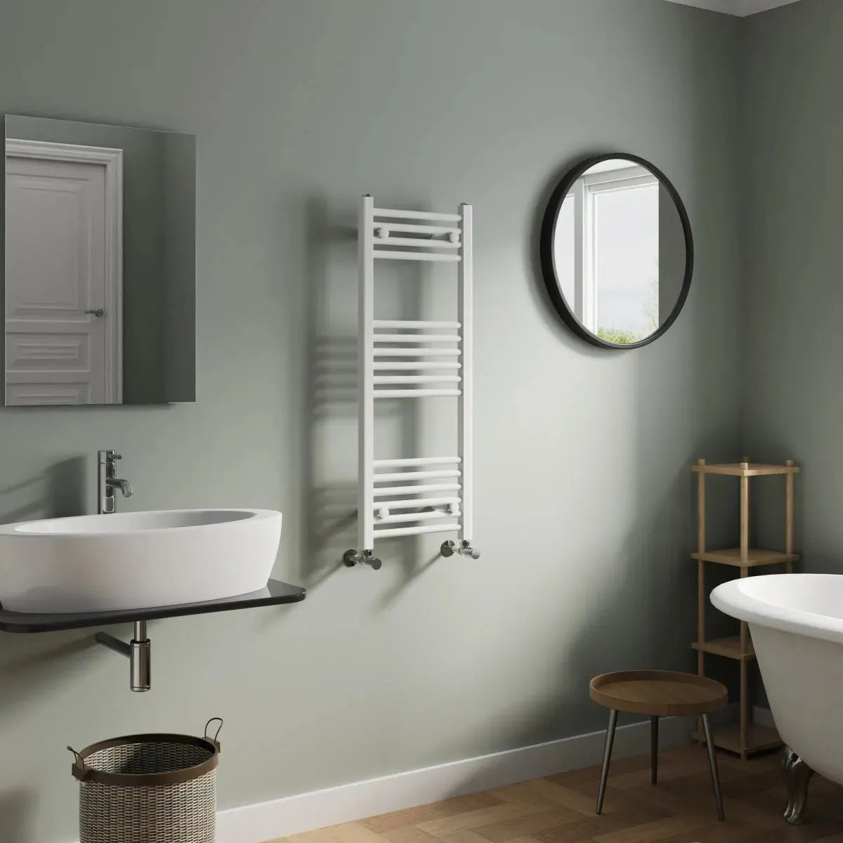 Enna - Straight heated towel rail white