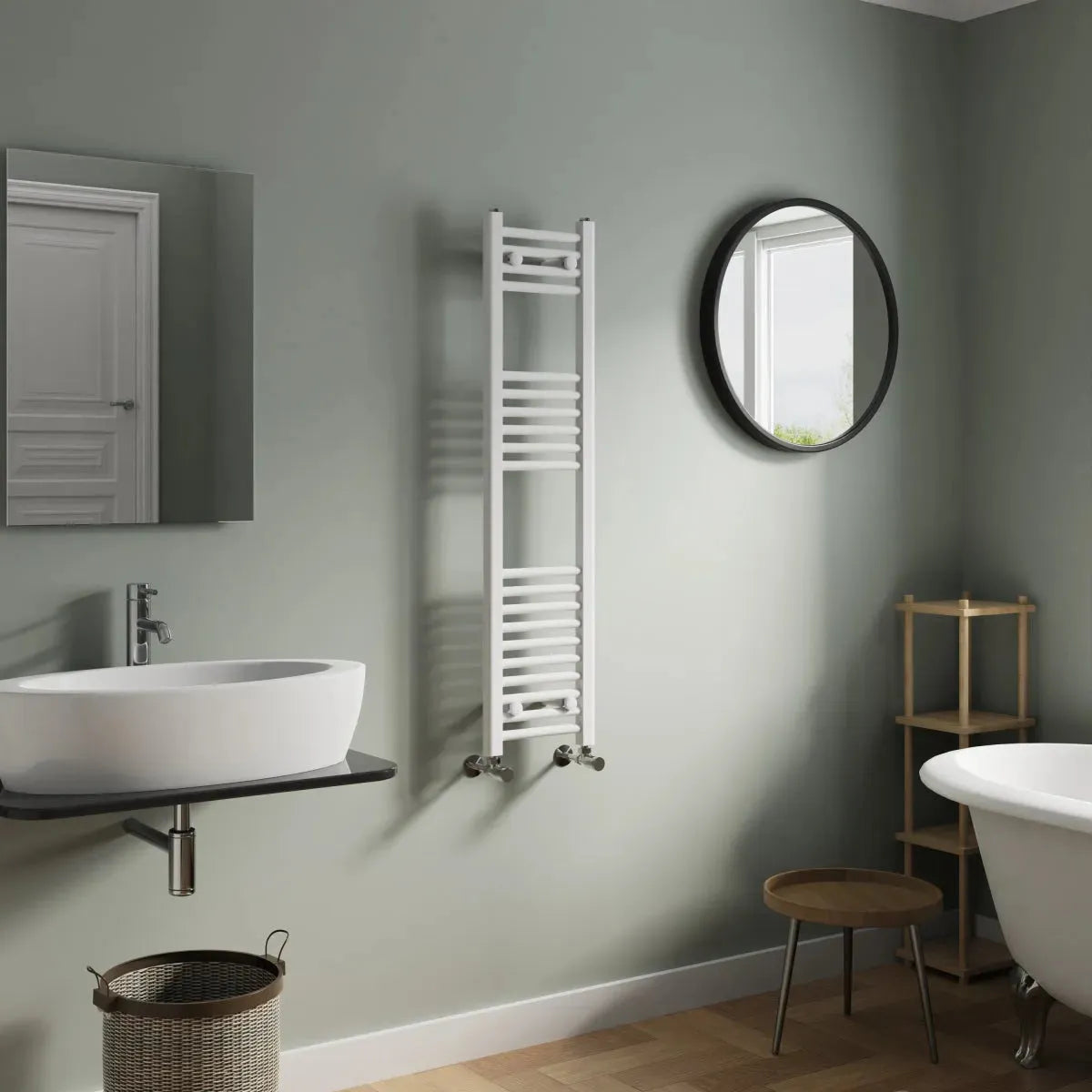 Enna - Straight heated towel rail white