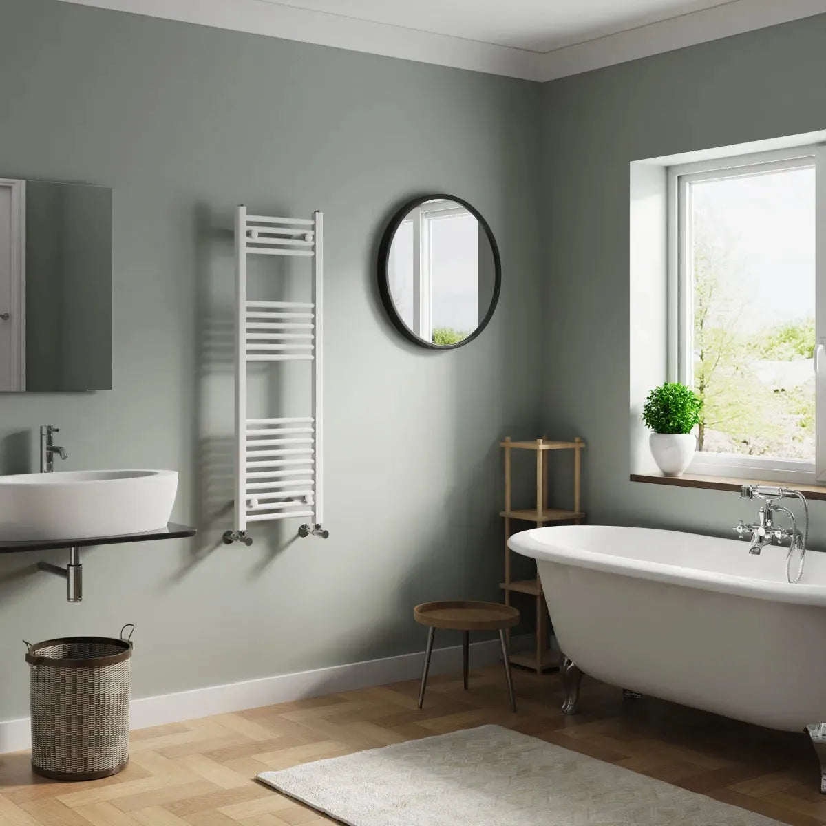 Enna - Straight heated towel rail white