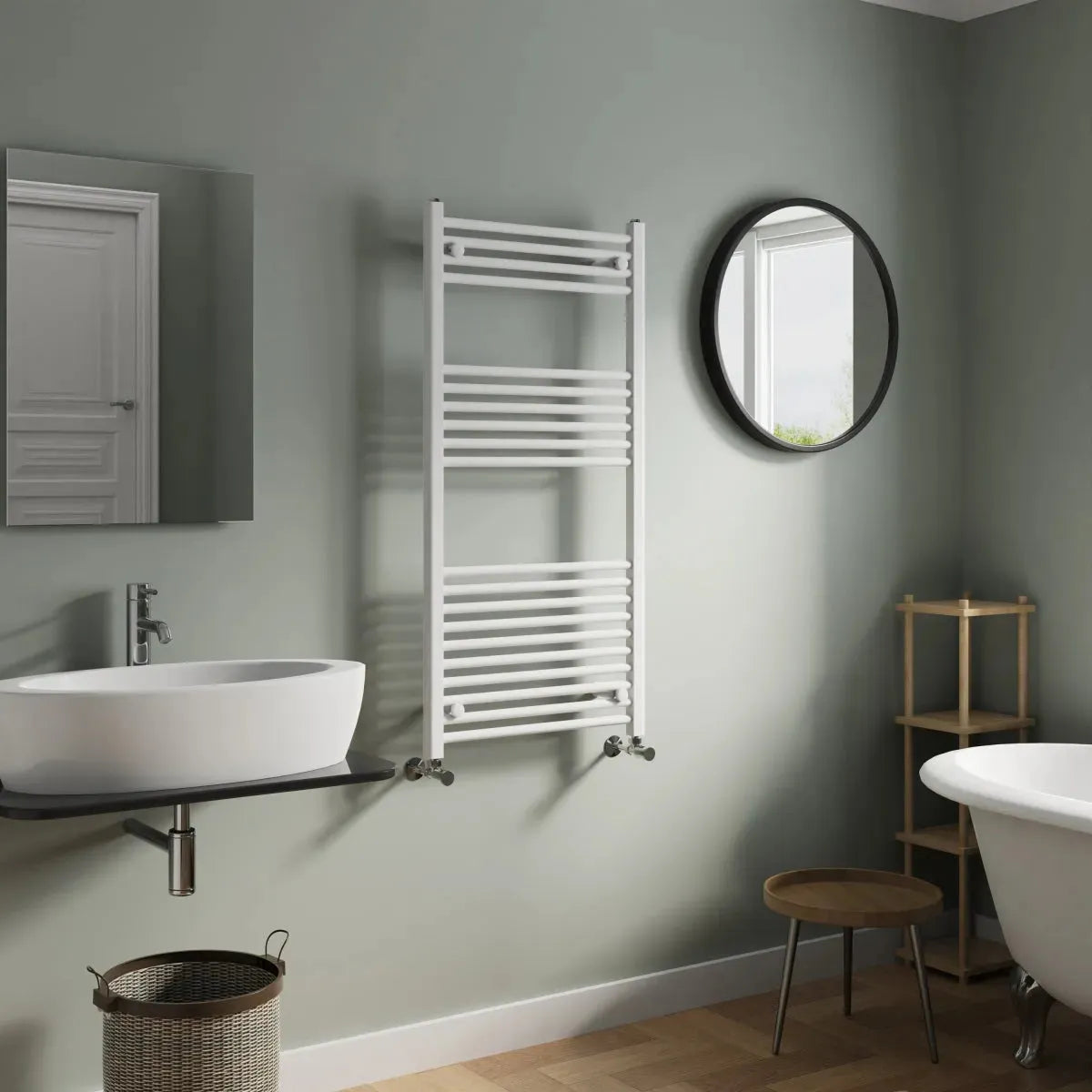 Enna - Straight heated towel rail white