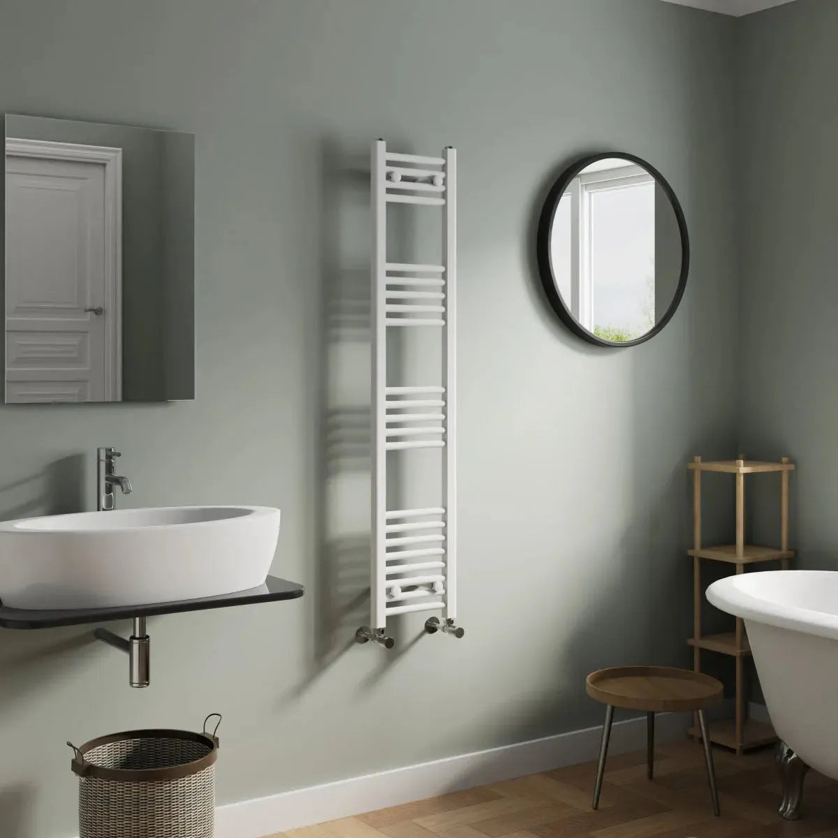 Enna - Straight heated towel rail white