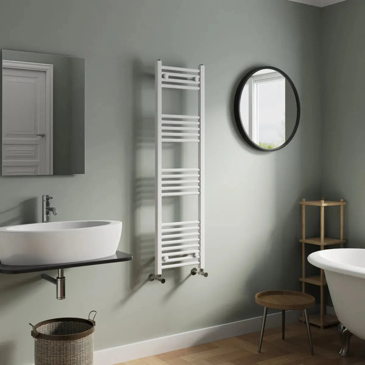 Enna - Straight heated towel rail white