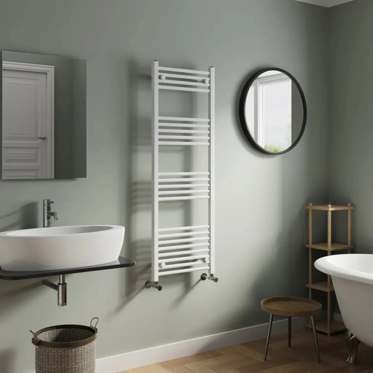 Enna - Straight heated towel rail white