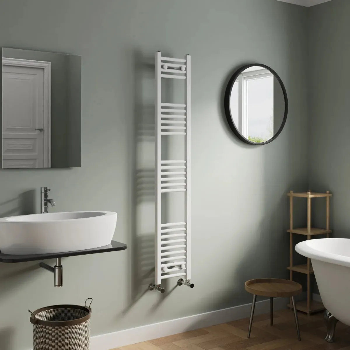 Enna - Straight heated towel rail white