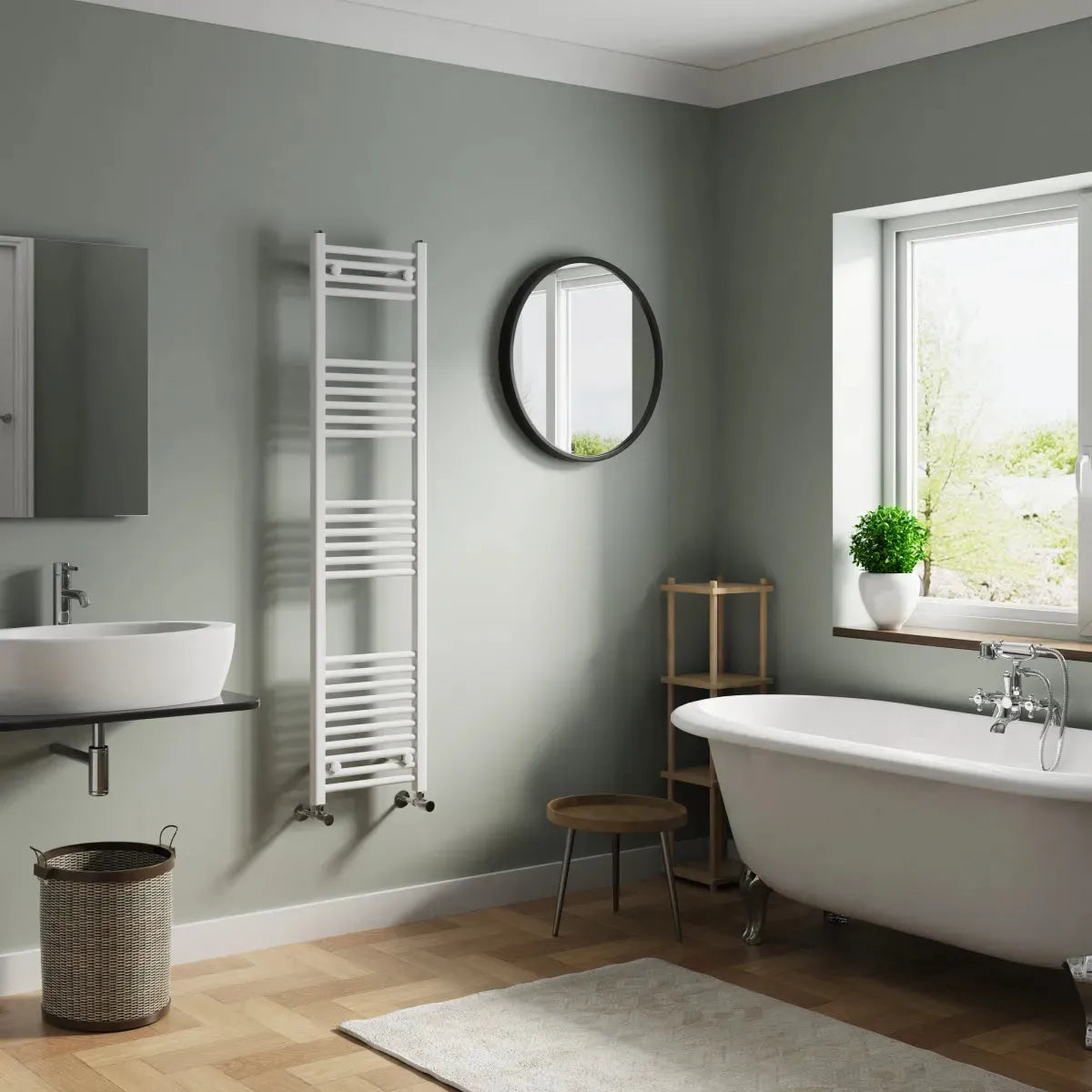 Enna - Straight heated towel rail white