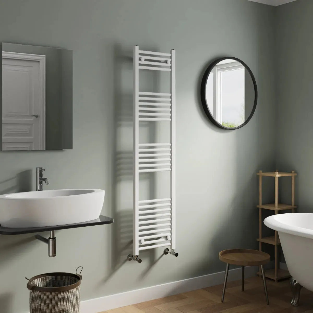 Enna - Straight heated towel rail white