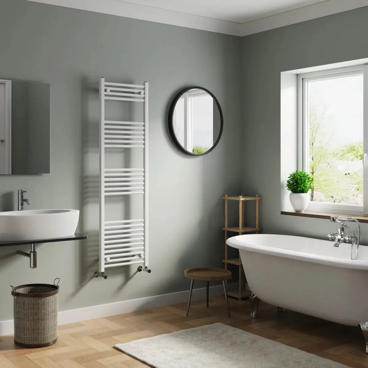 Enna - Straight heated towel rail white