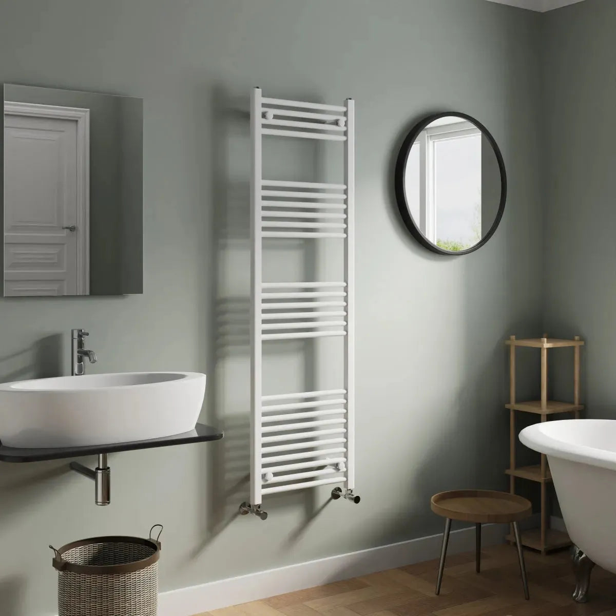 Enna - Straight heated towel rail white