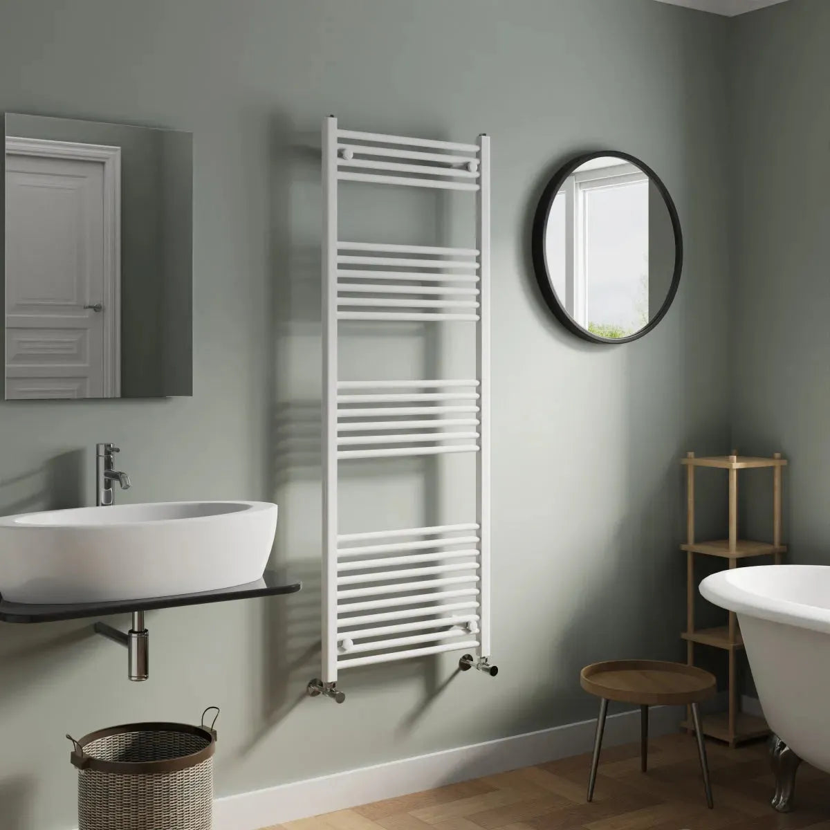 Enna - Straight heated towel rail white