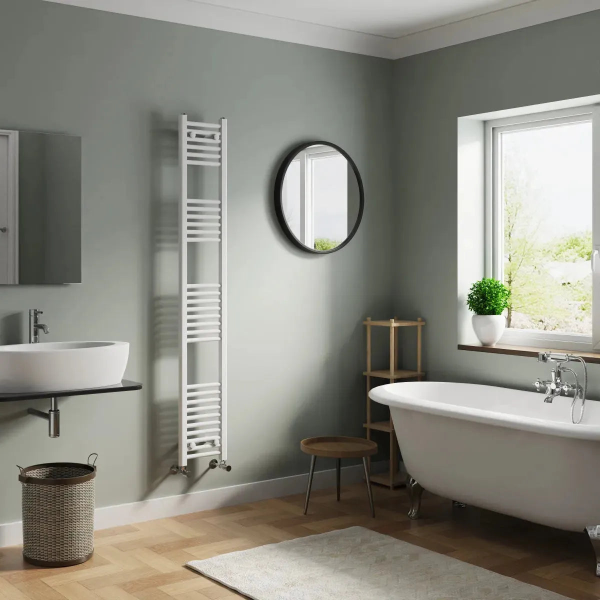 Enna - Straight heated towel rail white