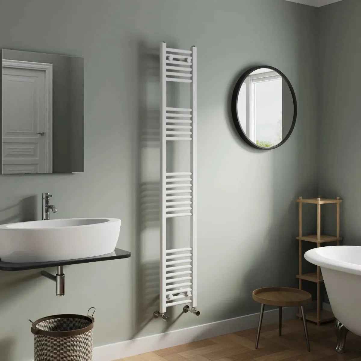 Enna - Straight heated towel rail white