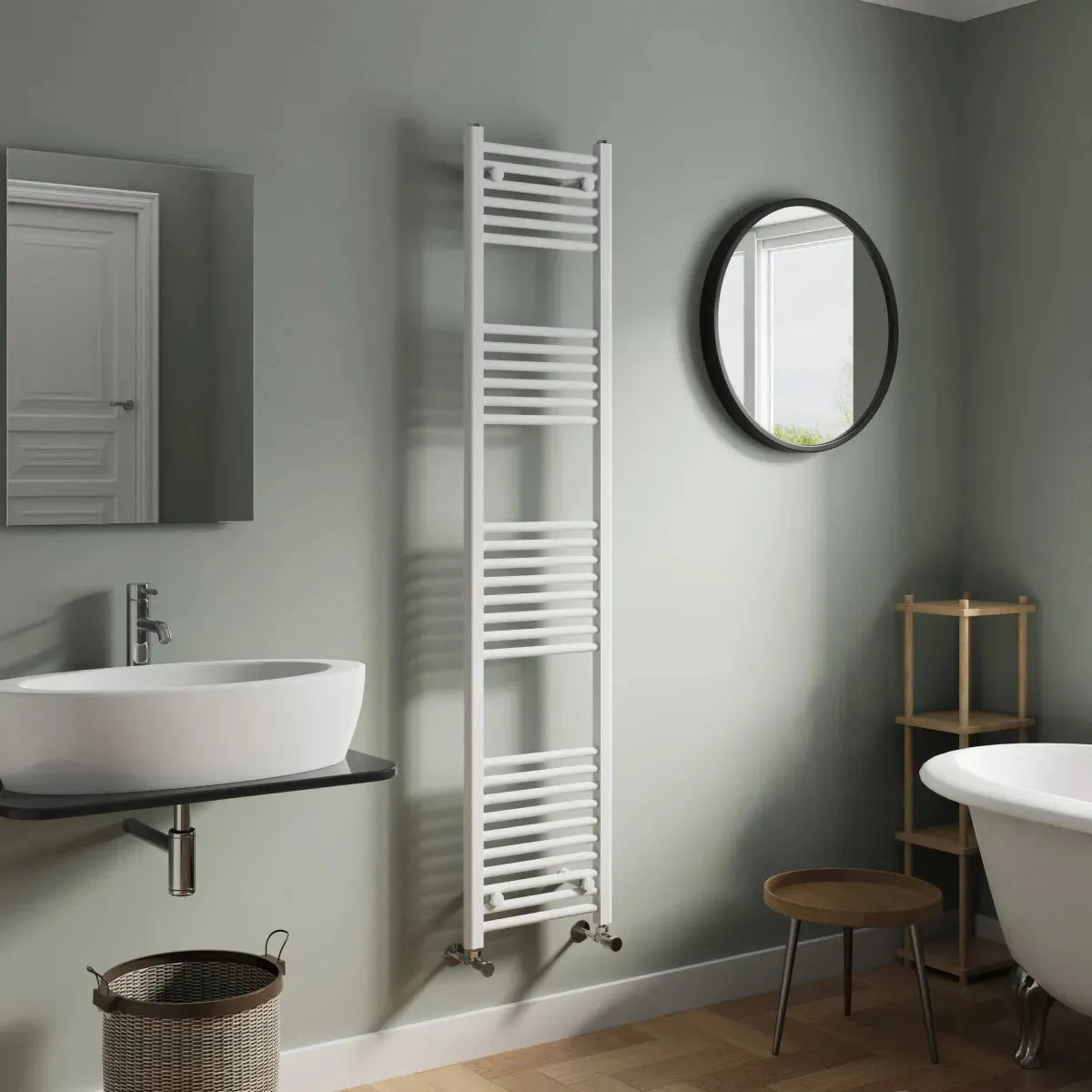 Enna - Straight heated towel rail white