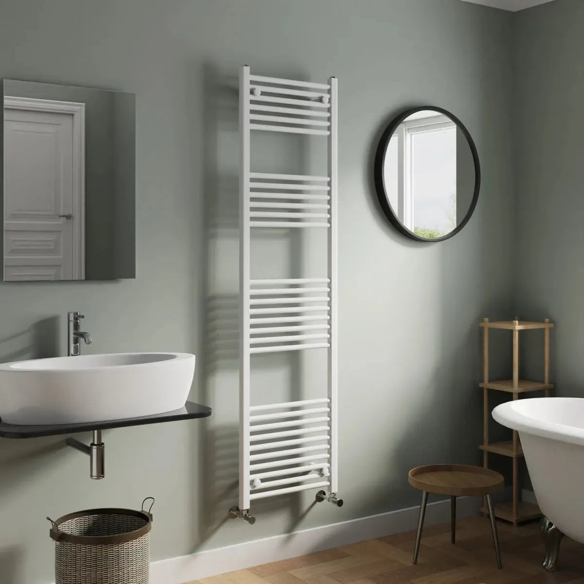 Enna - Straight heated towel rail white