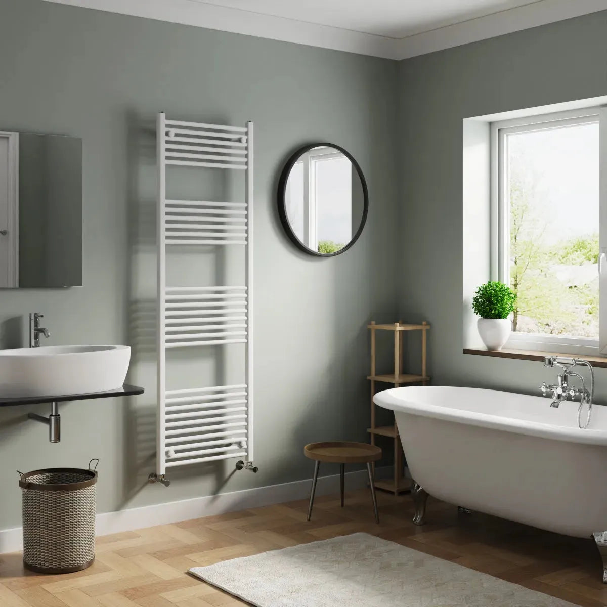 Enna - Straight heated towel rail white