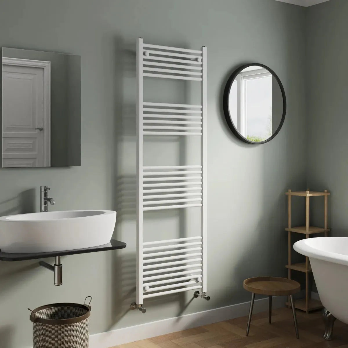 Enna - Straight heated towel rail white