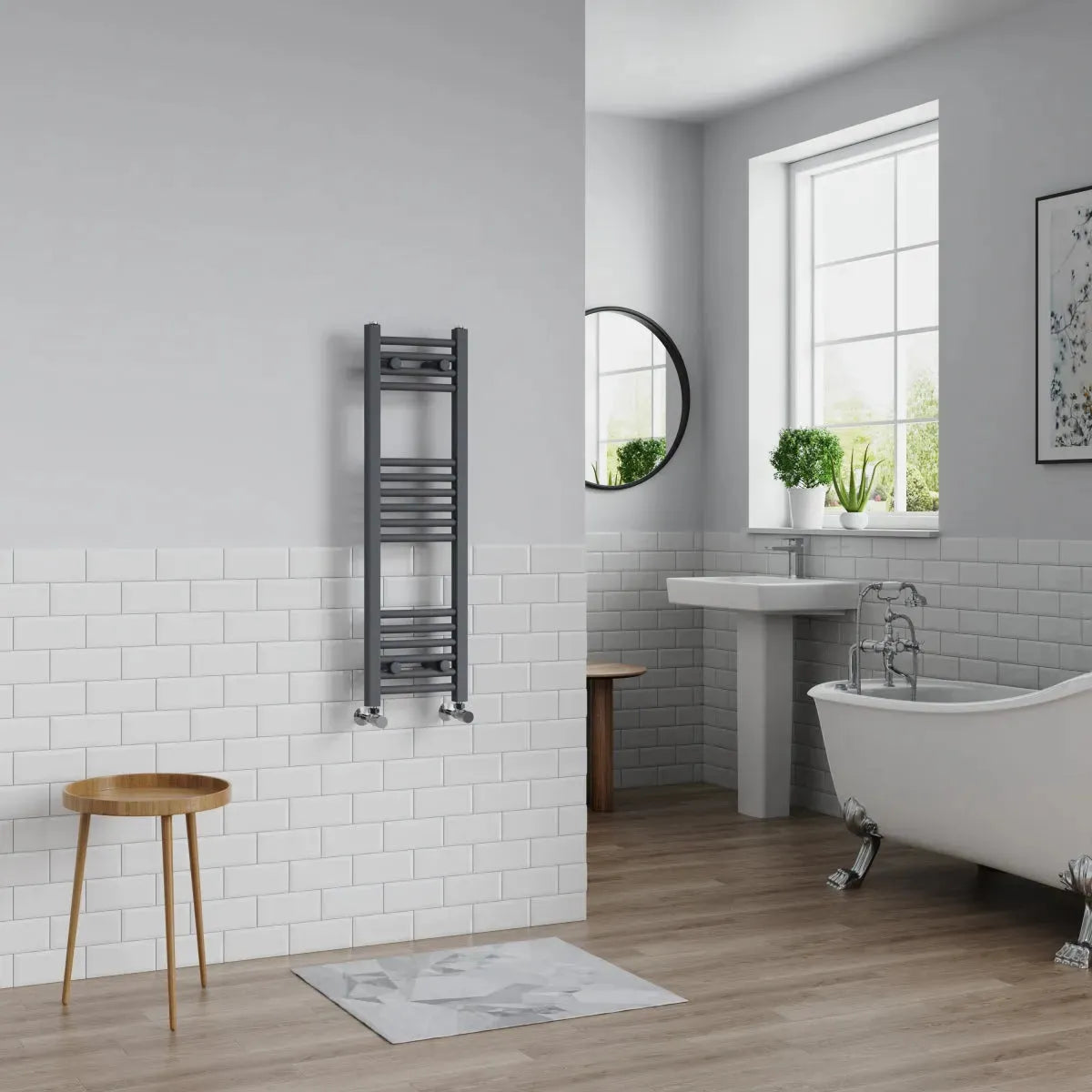 Gela - Curved heated towel rail anthracite