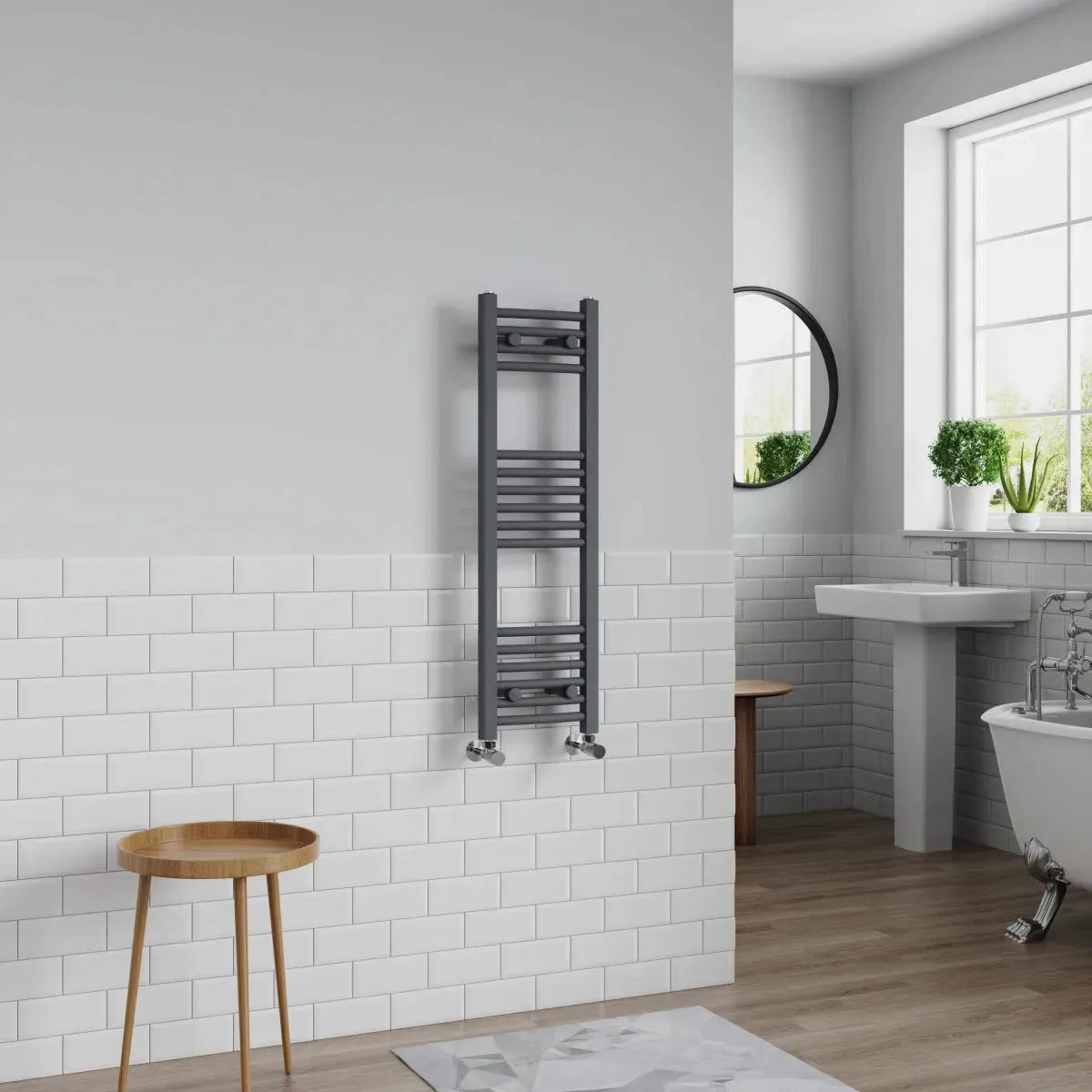 Gela - Curved heated towel rail anthracite