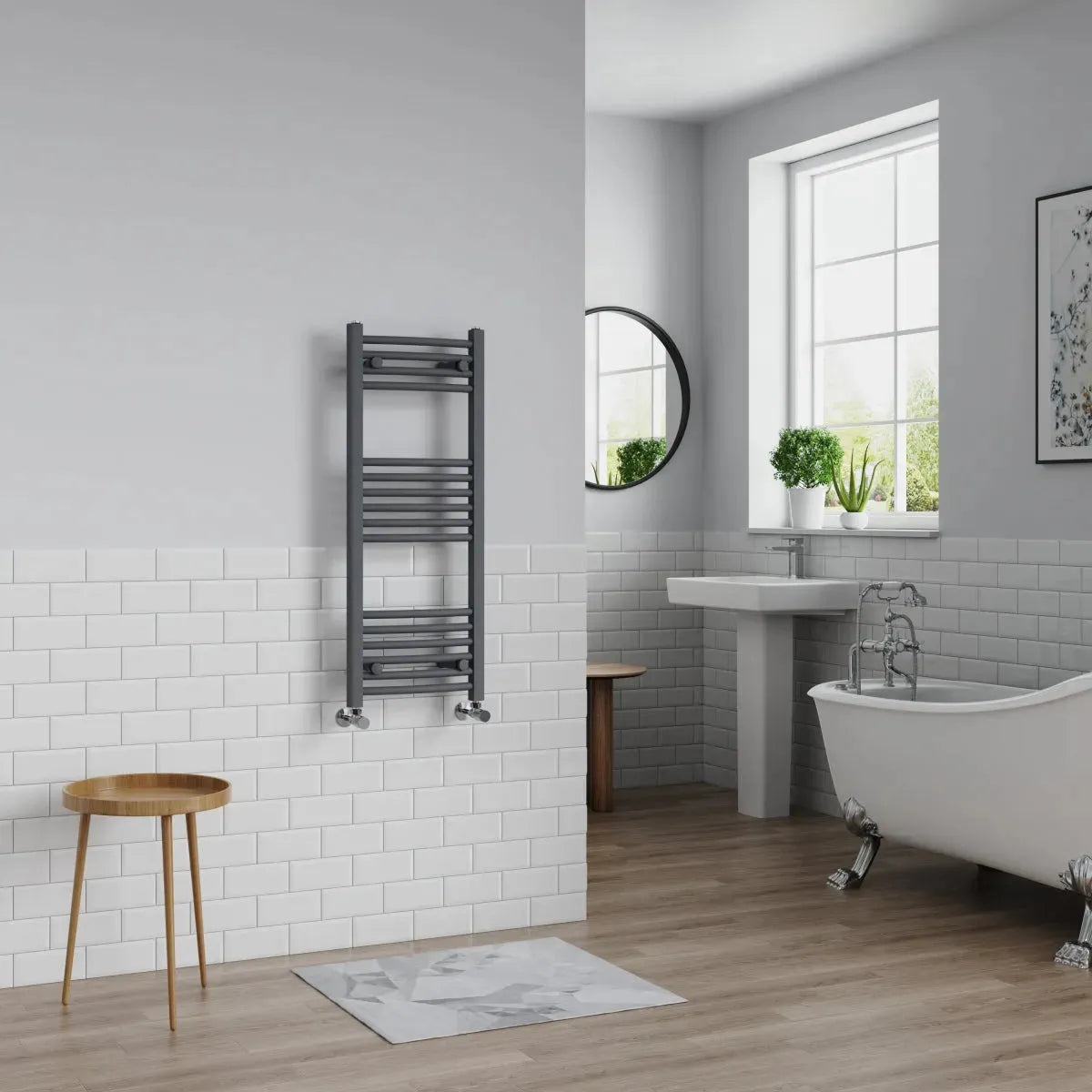 Gela - Curved heated towel rail anthracite