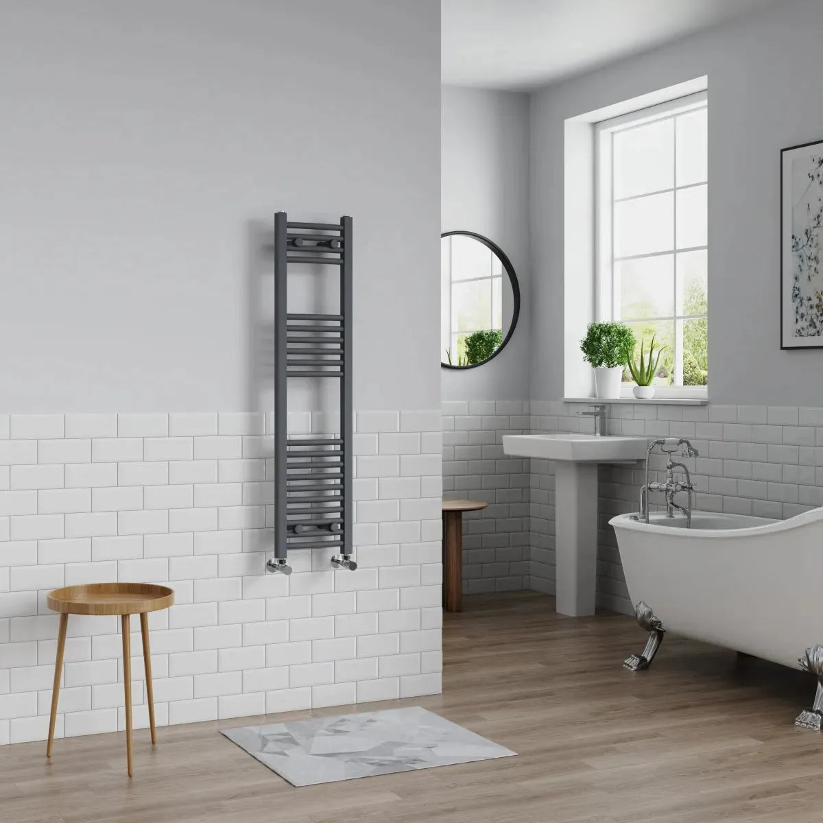 Gela - Curved heated towel rail anthracite