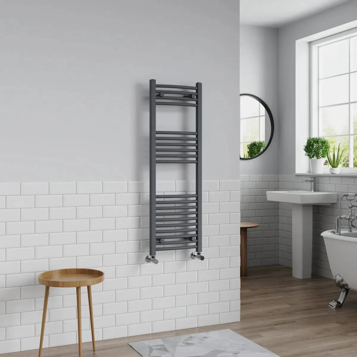 Gela - Curved heated towel rail anthracite