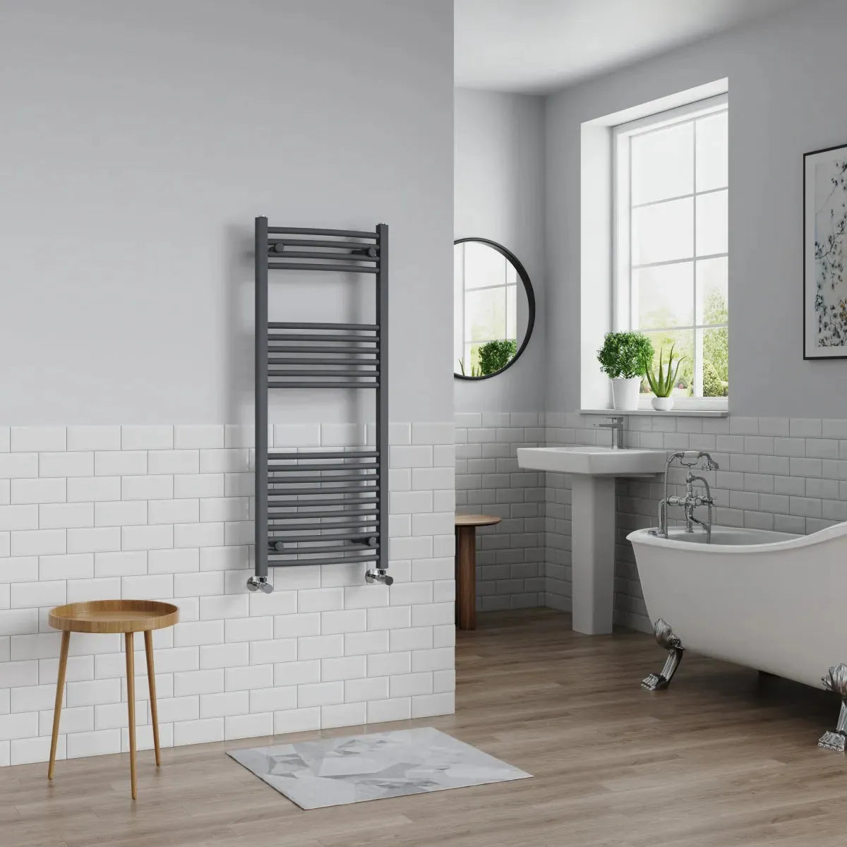 Gela - Curved heated towel rail anthracite