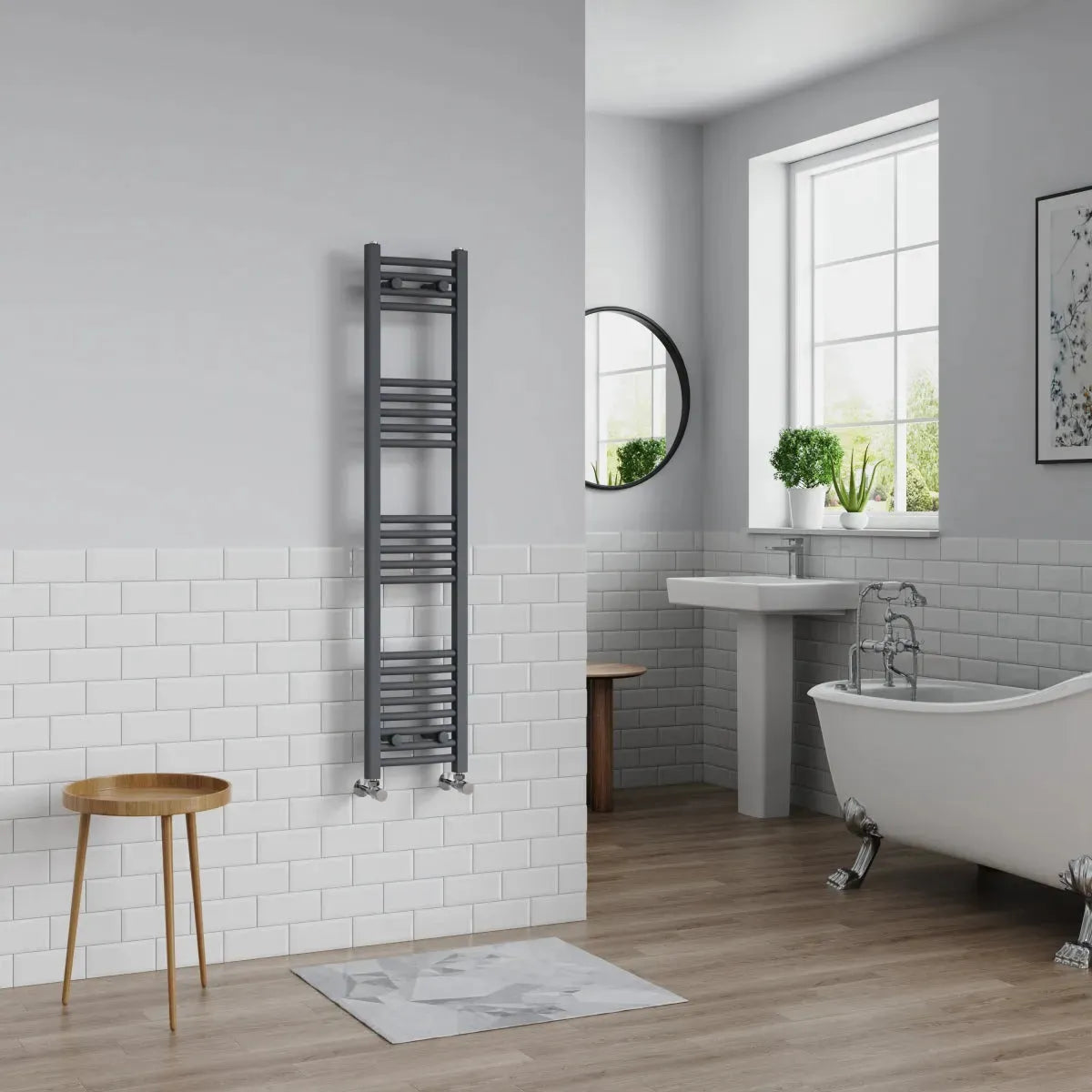 Gela - Curved heated towel rail anthracite