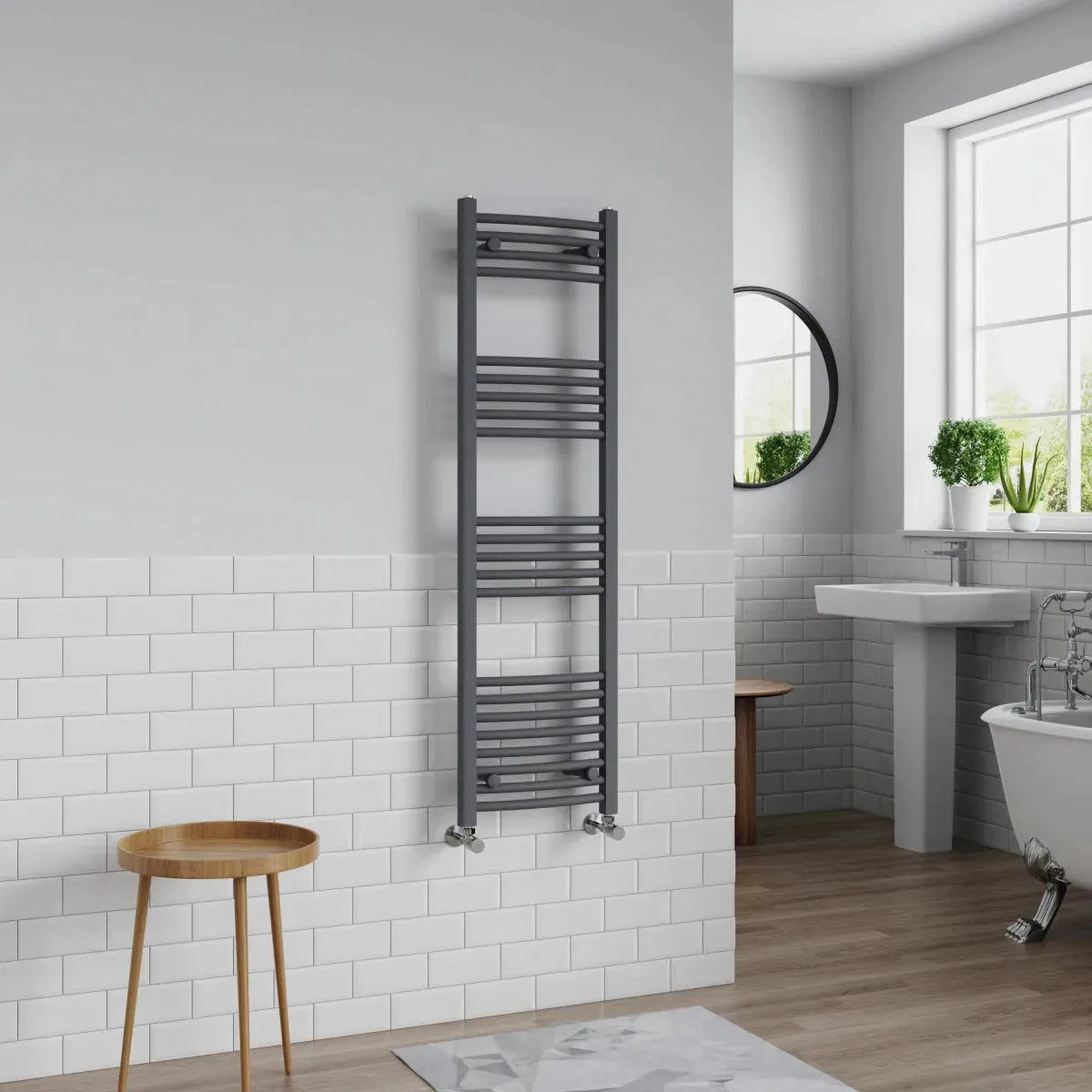 Gela - Curved heated towel rail anthracite