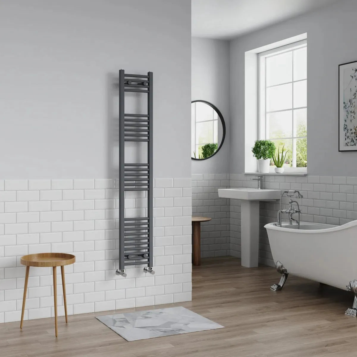 Gela - Curved heated towel rail anthracite