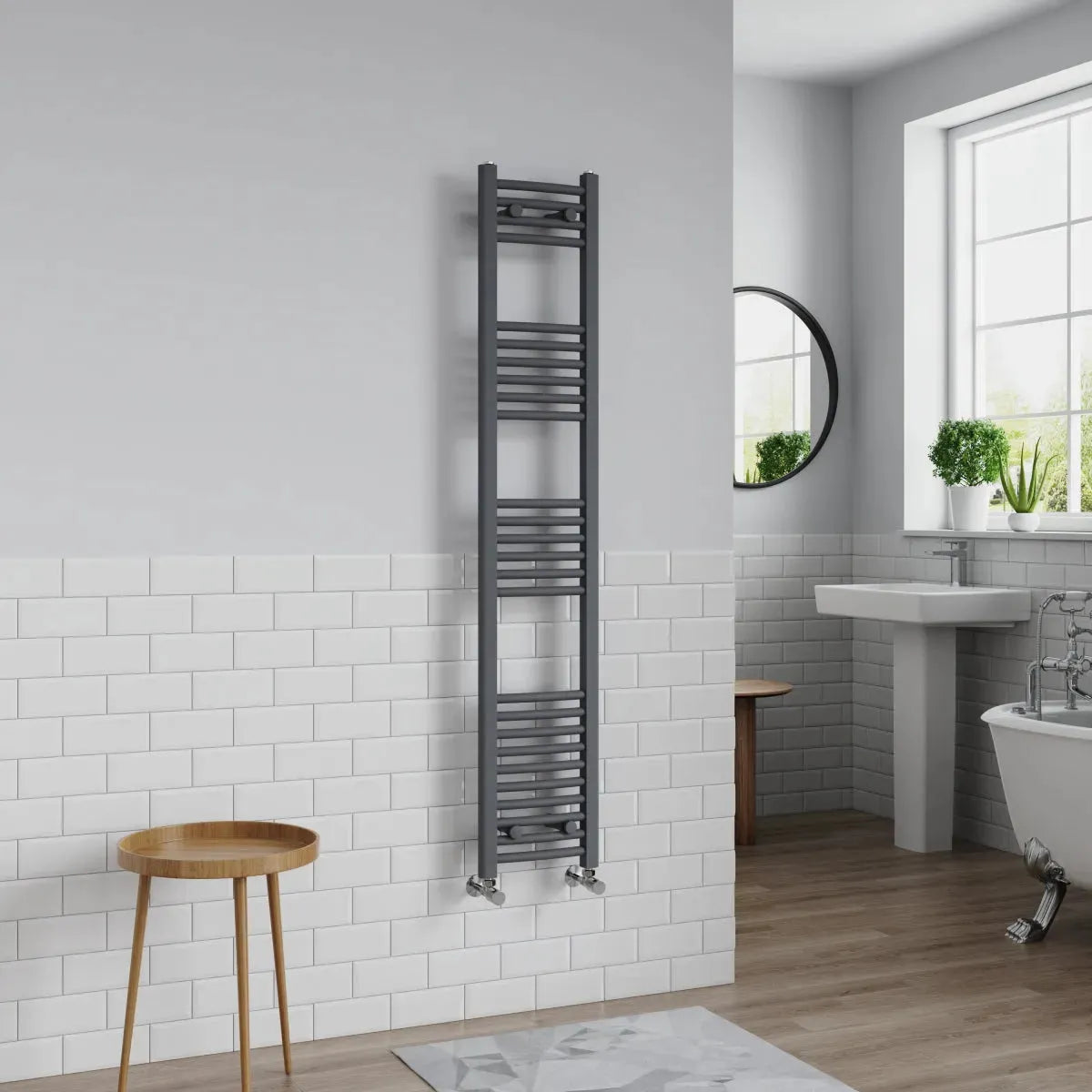 Gela - Curved heated towel rail anthracite