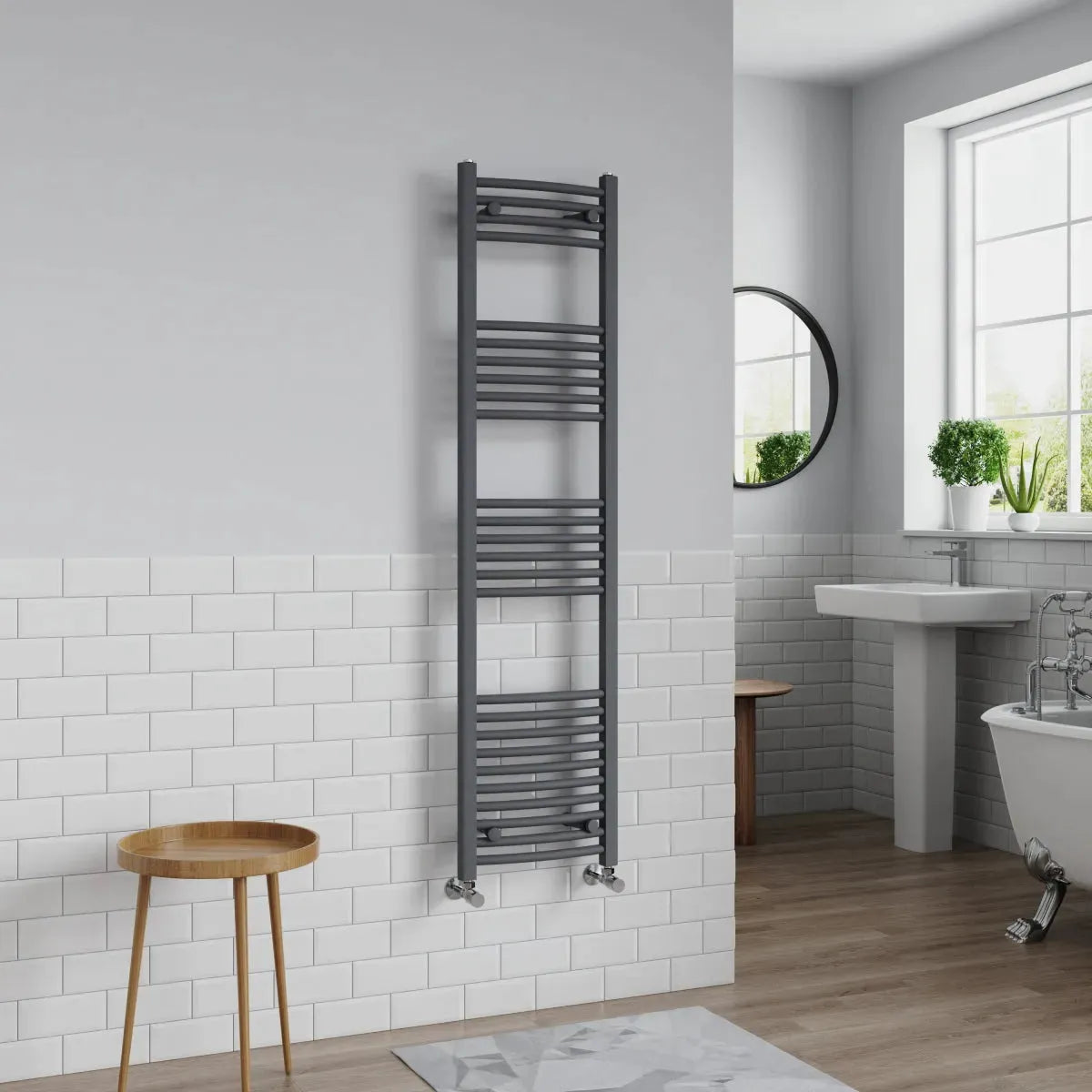 Gela - Curved heated towel rail anthracite