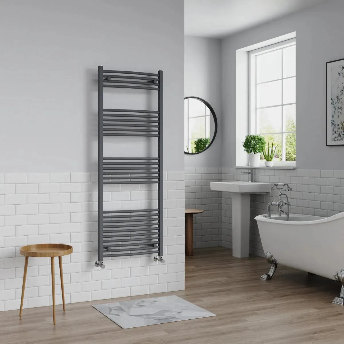 Gela - Curved heated towel rail anthracite